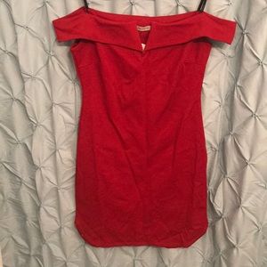 Off-The-Shoulder Red Dress